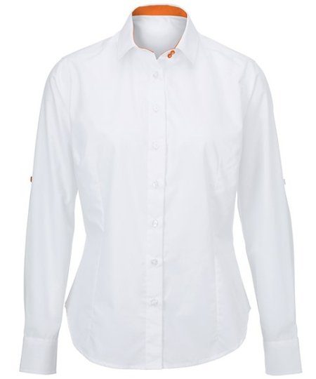 Women's white roll-up sleeve shirt