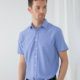Gingham Pufy wicking short sleeve shirt