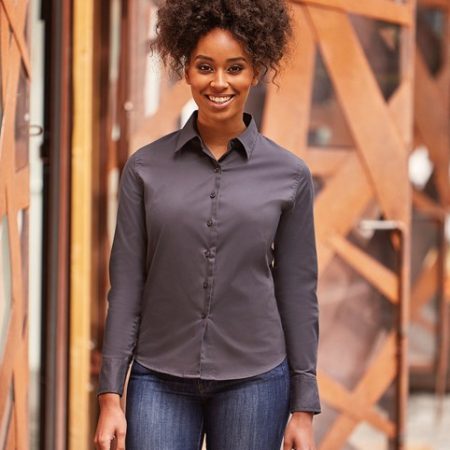 Women's long sleeve classic twill shirt