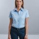 Women's short sleeve herringbone shirt