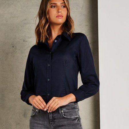 Oxford blouse long-sleeved