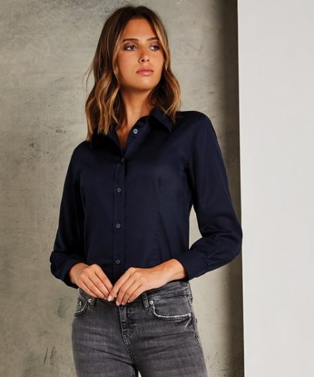 Oxford blouse long-sleeved