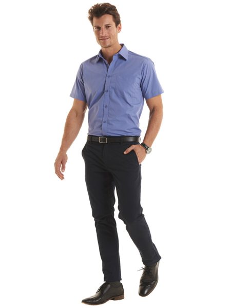 Uneek Mens Short Sleeve Poplin Shirt