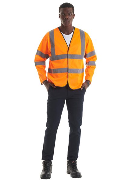 Uneek High Viz Long Sleeve Waistcoat